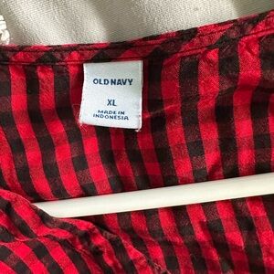 Old Navy Checkered Red and Black Shirt